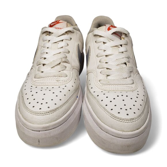 Nike Tennis Shoes Women's Court Vision Alta Phantom Platform Silver Swoosh 9 - Picture 2 of 10